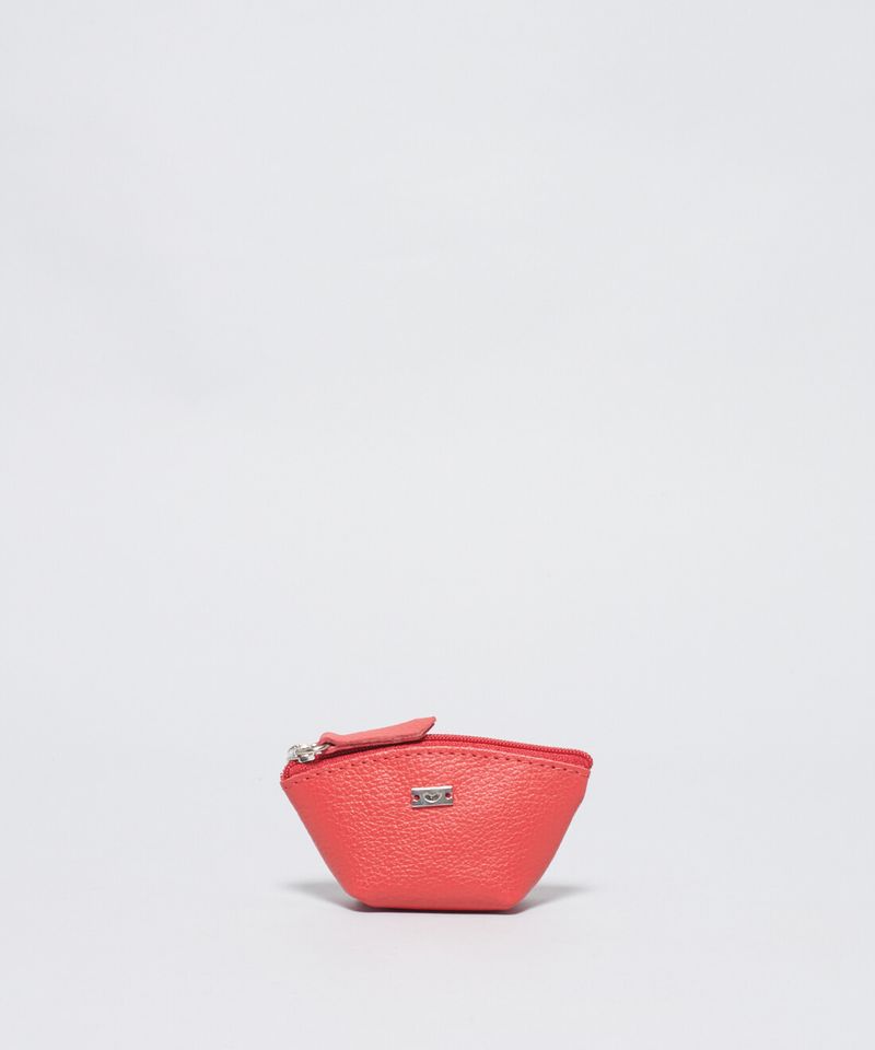 Porta Níquel Canoa De Couro - Vermelho u - vermelho