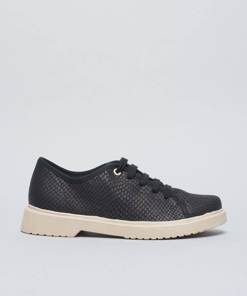 Tenis Couro Serpente - Preto 34 - preto