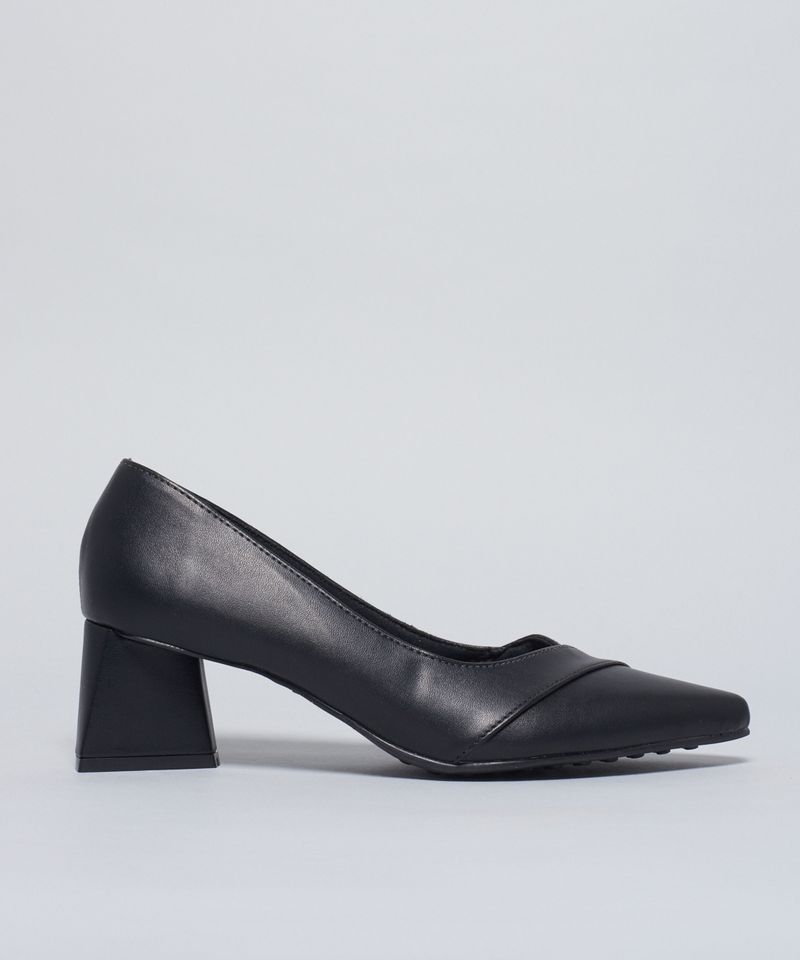 Scarpin Bico Sobreposto - Preto 40 - preto