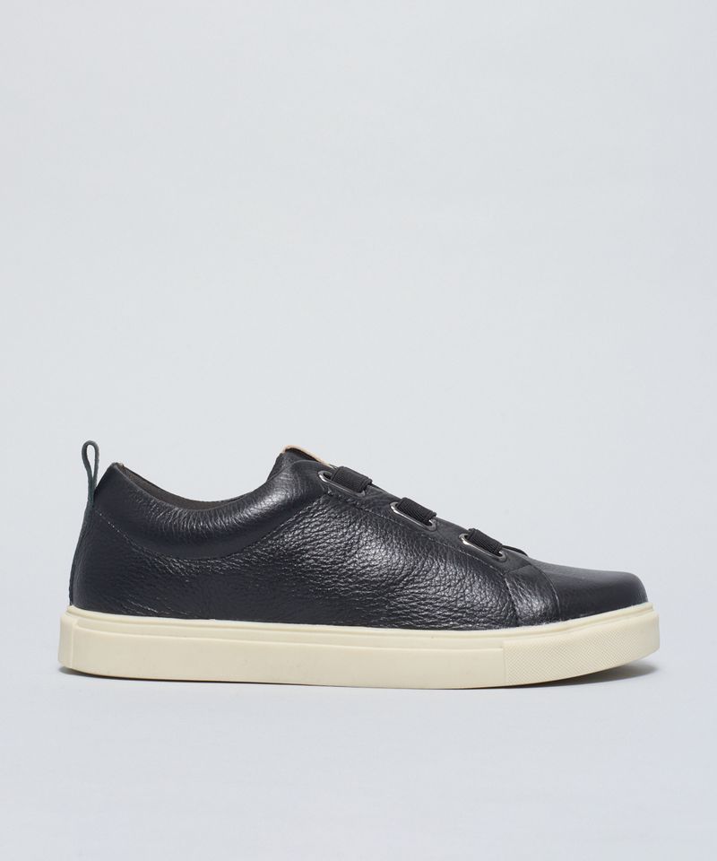 Tenis Couro Ilhoses Elastico - Preto 33 - preto