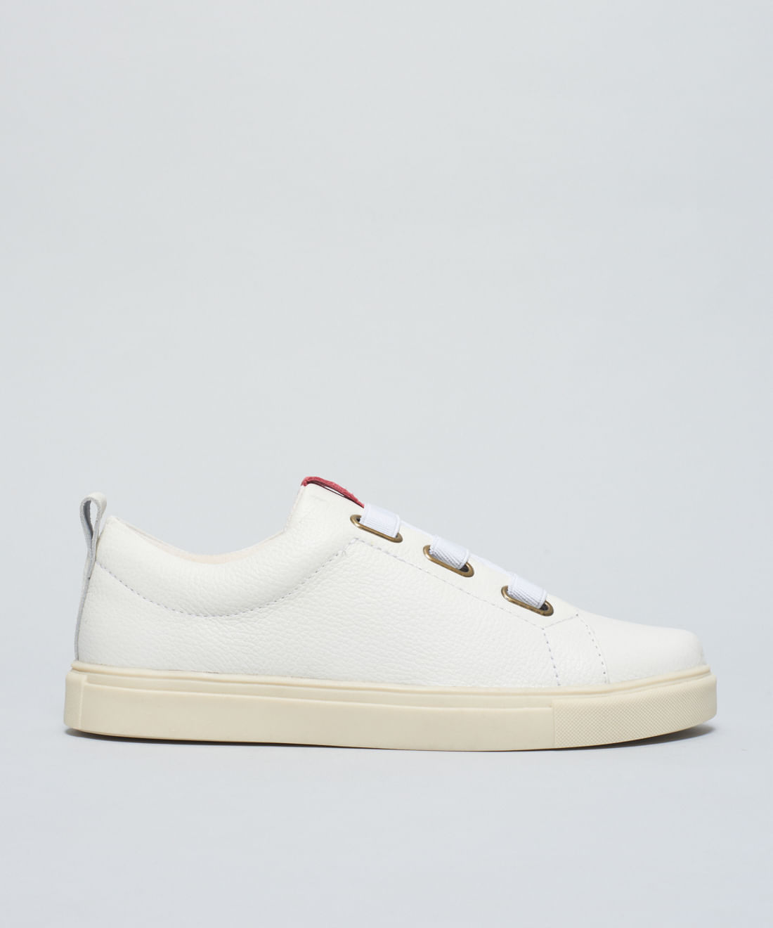 Tenis Couro Ilhoses Elastico - Branco - Imagem 6