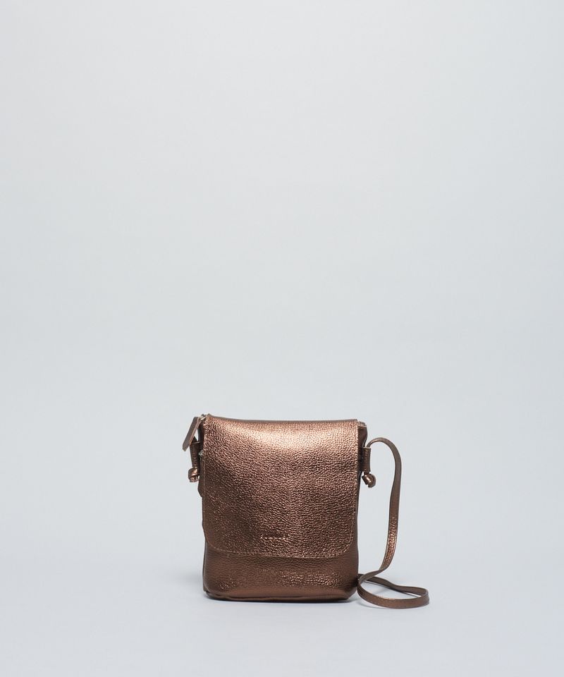 Bolsinha Duo Zip - Bronze u - bronze