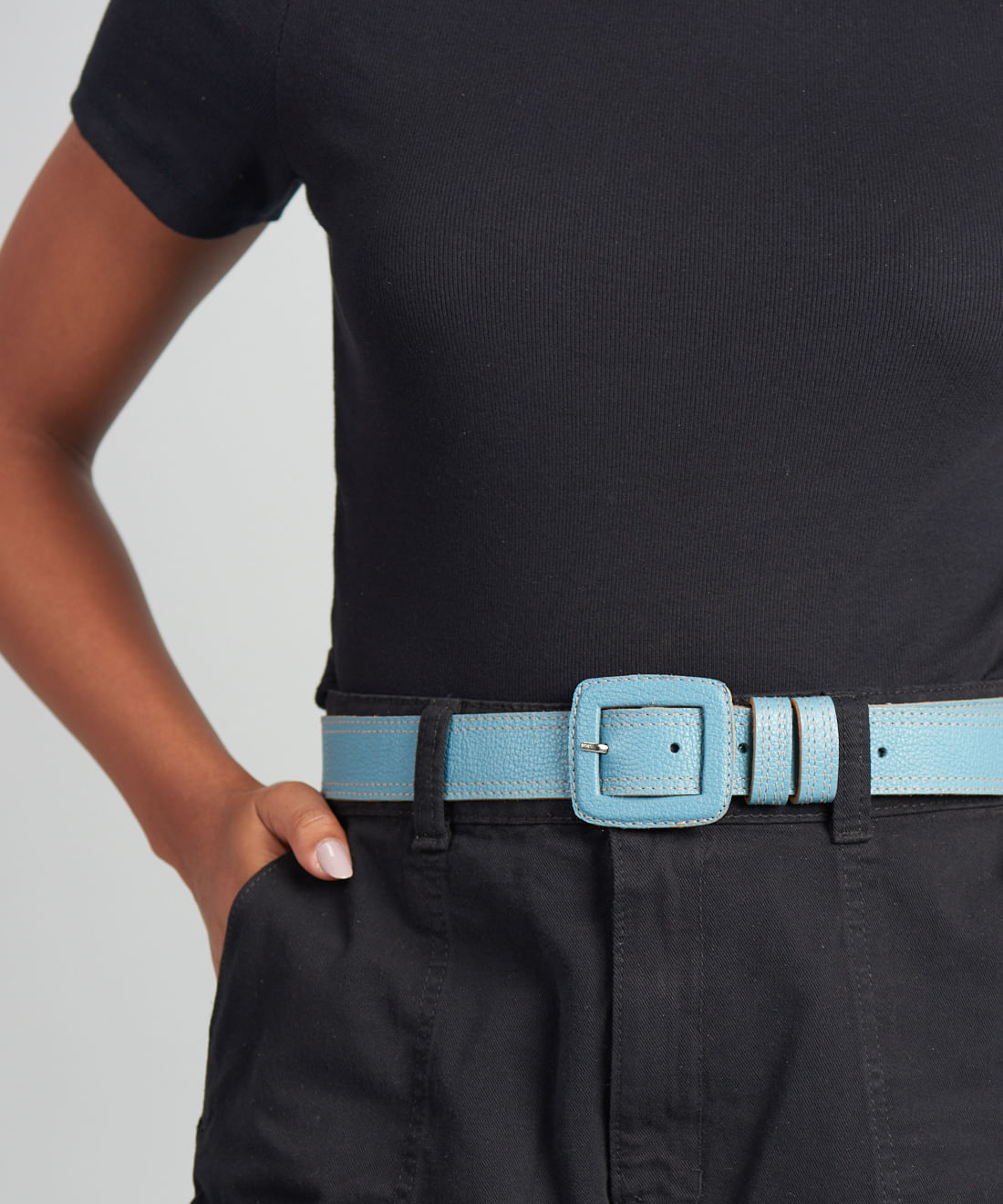 Cinto Pesponto Color - Azul Cristal - Imagem 6