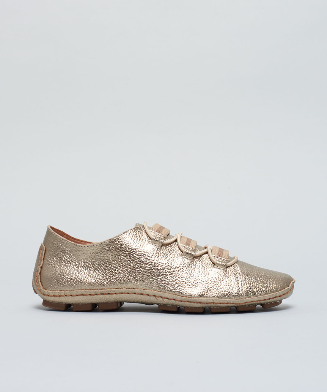 Tenis Couro Elastico Drive - Prata Velho