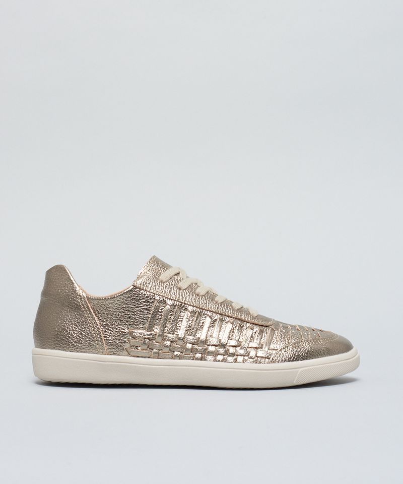 Tenis Couro Tresse - Prata Velho 34 - prata velho