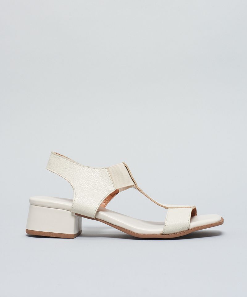 Sandalia Media Elastico Couro - Offwhite 34 - offwhite