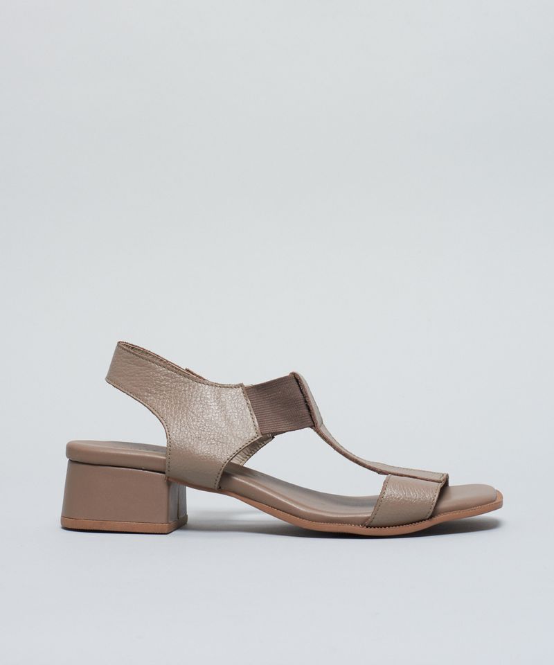 Sandalia Media Elastico Couro - Cinza 34 - cinza
