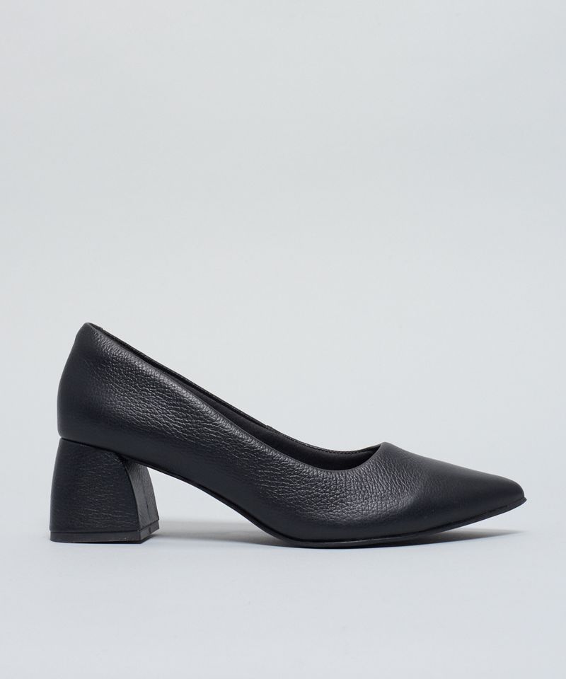 Scarpin Couro Bico Fino - Preto 34 - preto