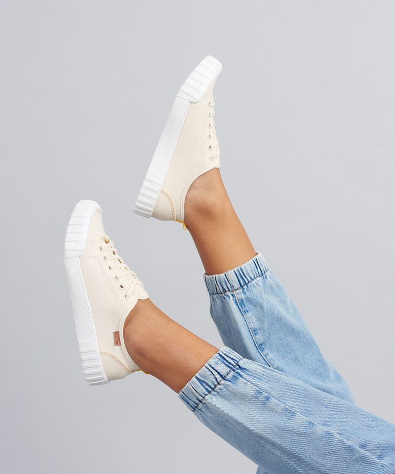 Tenis Lona Traseiro - Offwhite 35 - offwhite