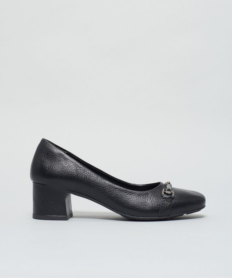 Scarpin Couro Olga - Preto 34 - preto