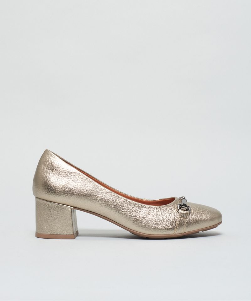 Scarpin Couro Olga - Prata Velho 34 - prata velho