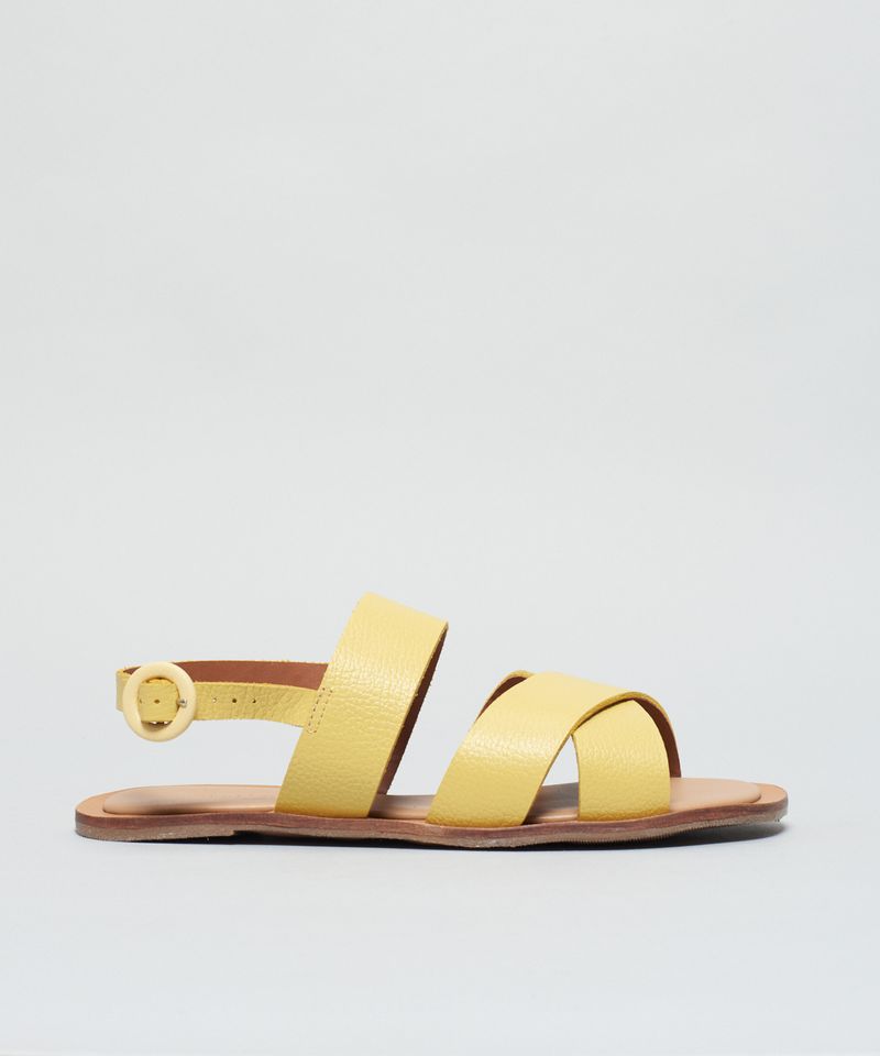 Rasteira Couro Diana - Amarelo Polen 35 - amarelo polen
