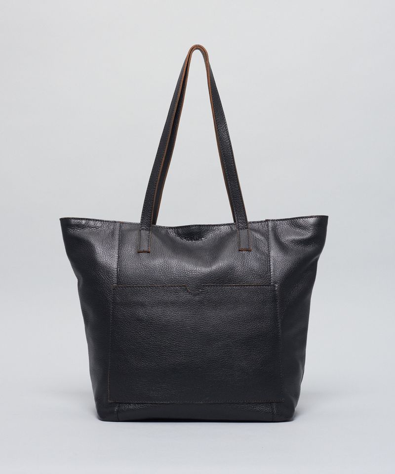 Bolsa g Couro Shopping - Preto u - preto