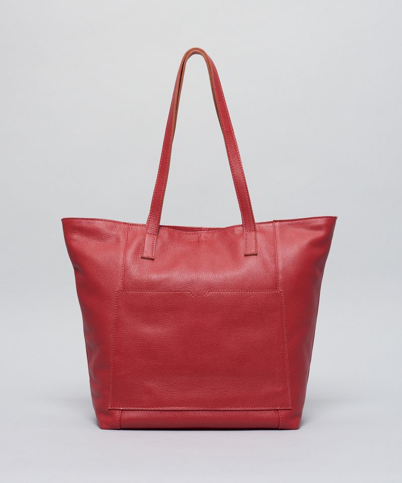 Bolsa g Couro Shopping - Vermelho u - vermelho