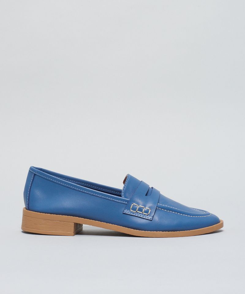 Mocassim Couro Vira - Denim 40 - denim