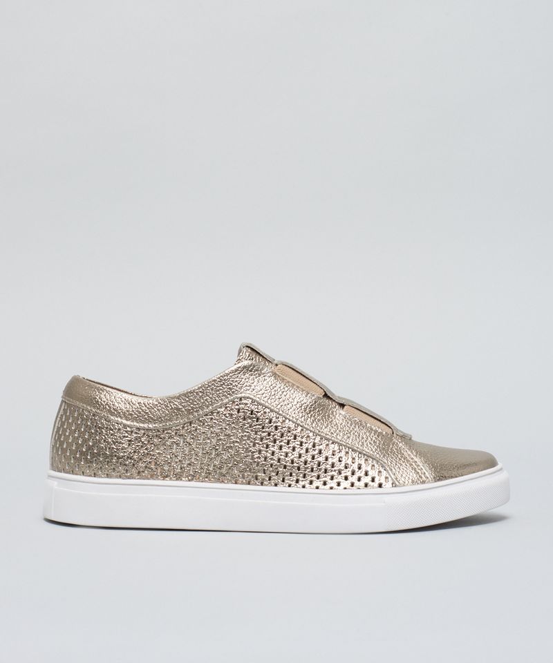 Tenis Elastico Perfuros - Prata Velho 33 - prata velho