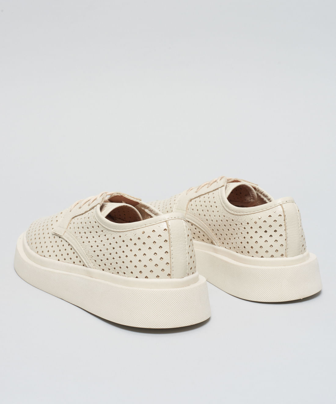 Tenis Bold Couro Perfuros - Offwhite - Imagem 33