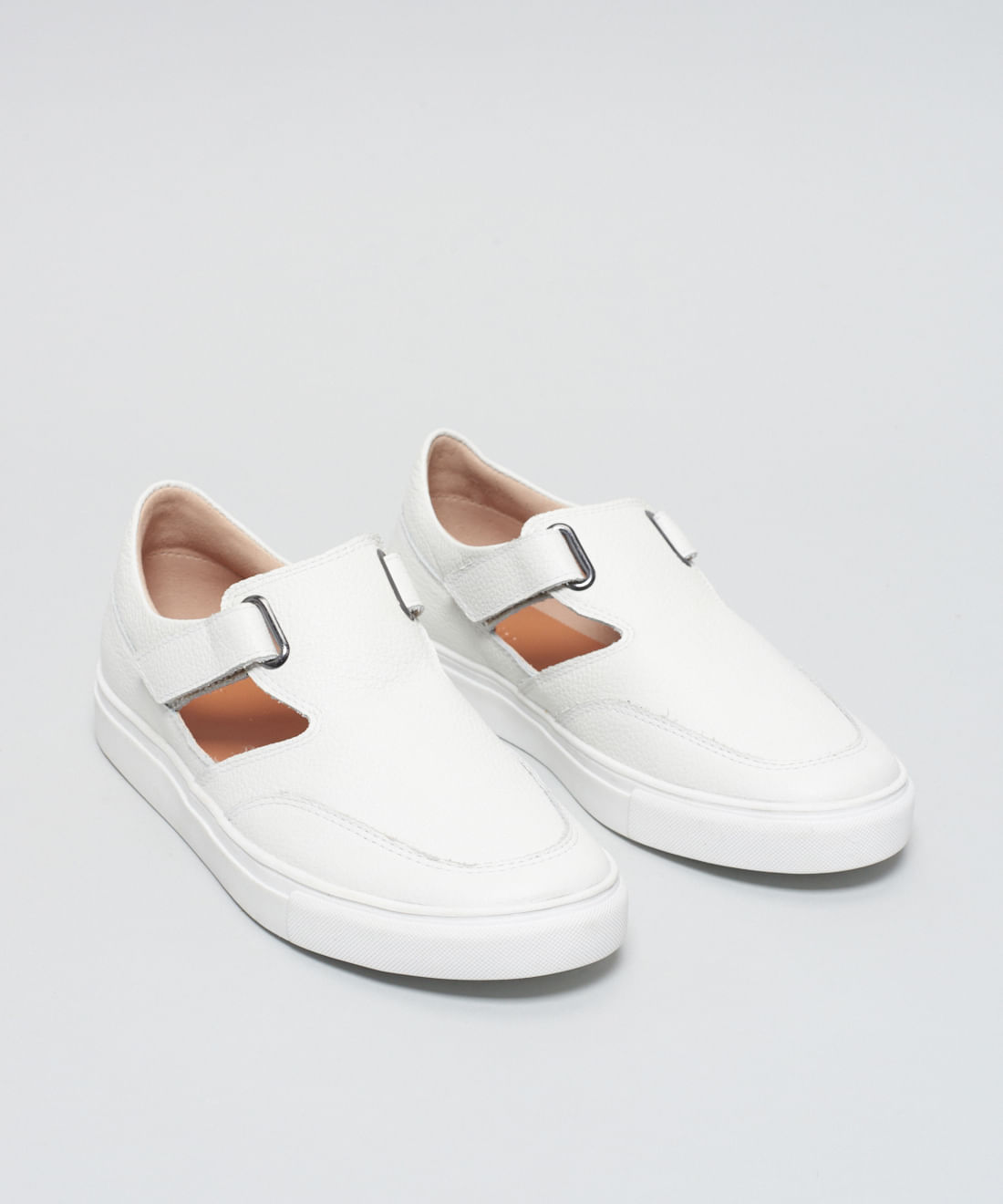 Tenis Couro Velcro Ilhoses - Branco - Imagem 17