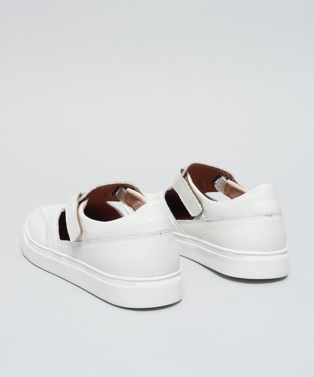 Tenis Couro Velcro Ilhoses - Branco - Imagem 13