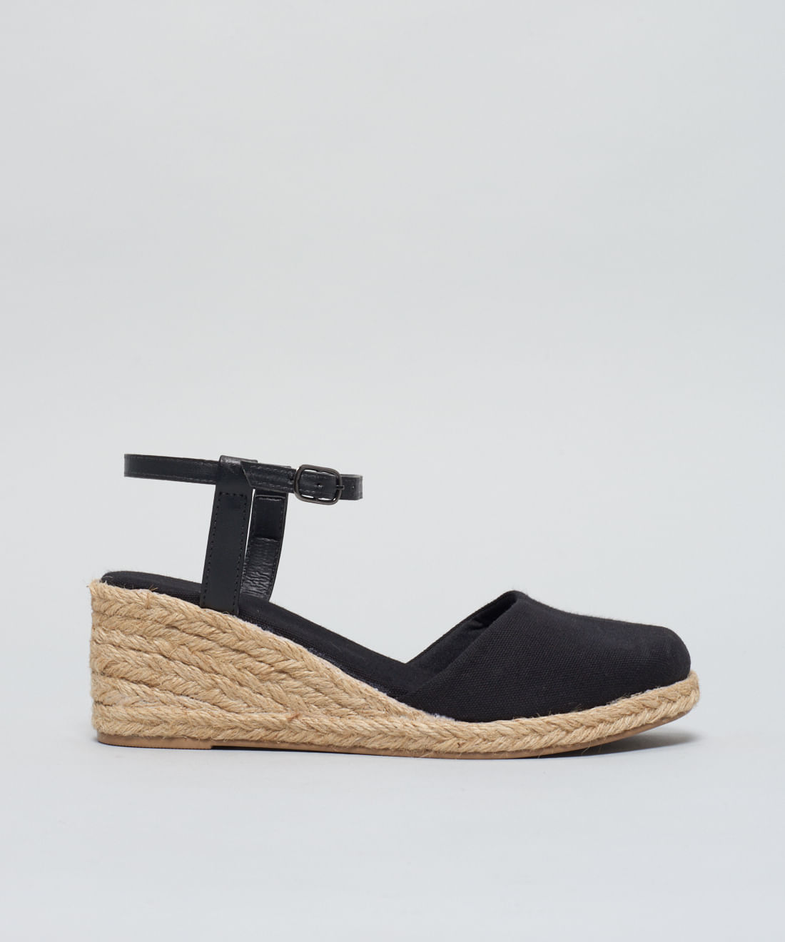 Anabela Fechada Lona - Preto - Imagem 6
