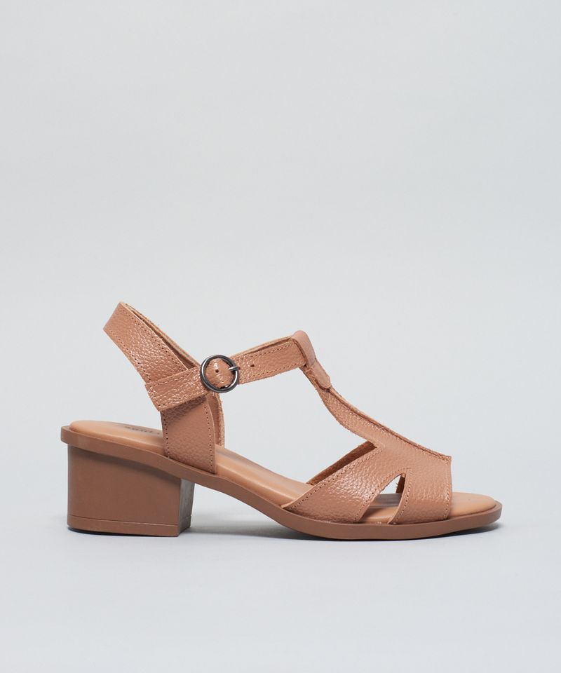 Sandalia Media Couro Izabel - Caramelo 39 - caramelo