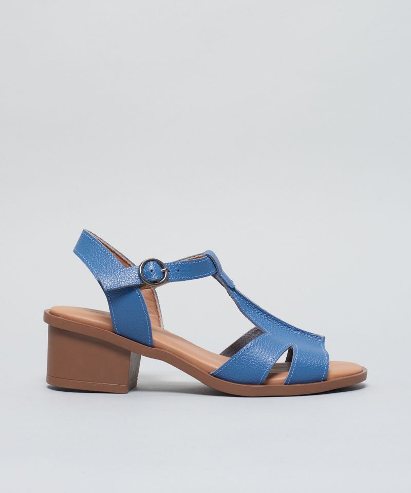 Sandalia Media Couro Izabel - Denim 34 - denim