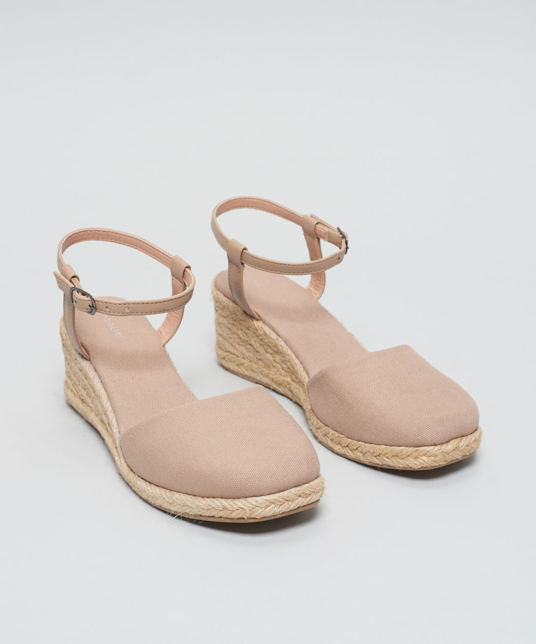 Anabela Fechada Lona - Aveia - Imagem 7