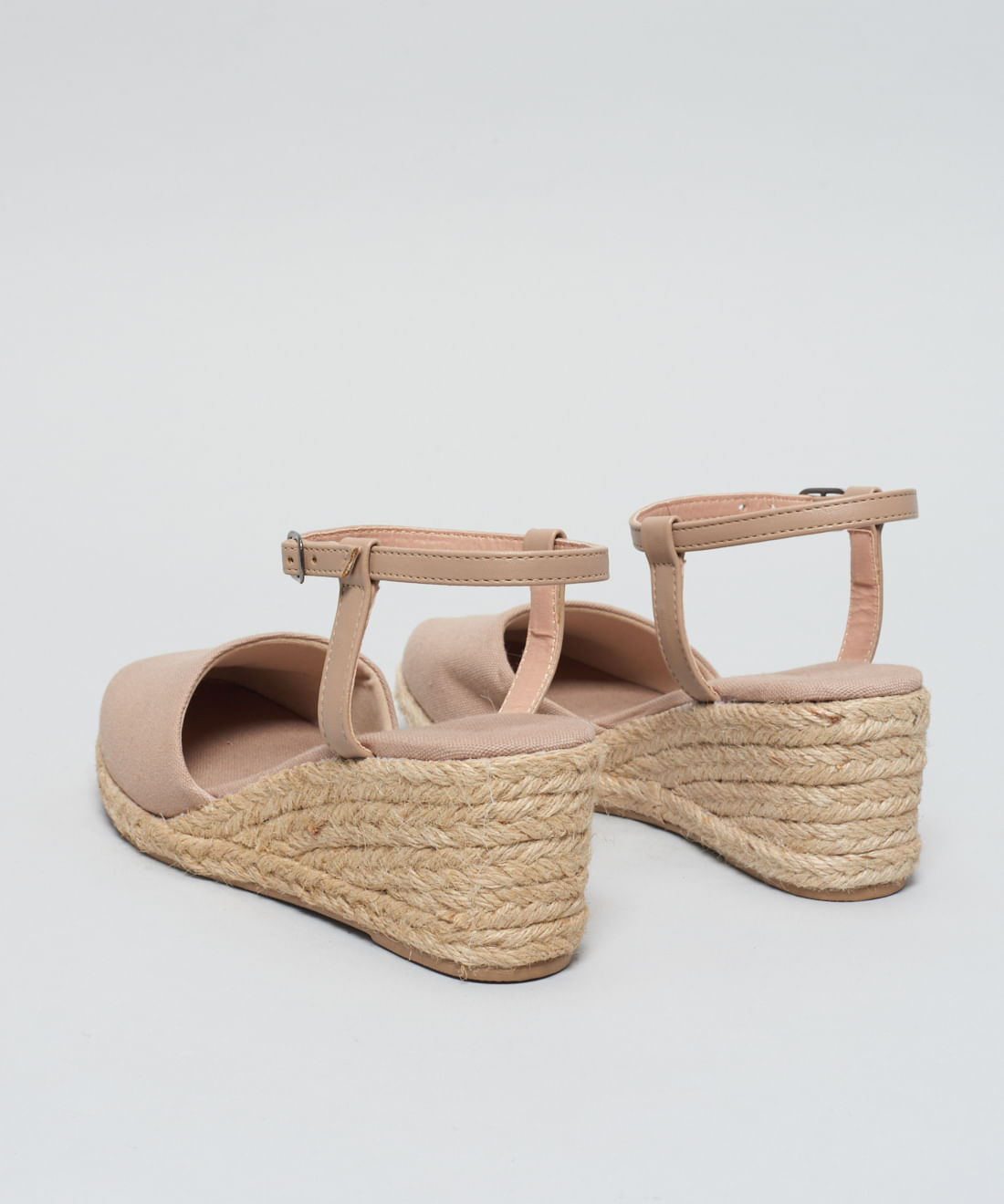 Anabela Fechada Lona - Aveia - Imagem 13