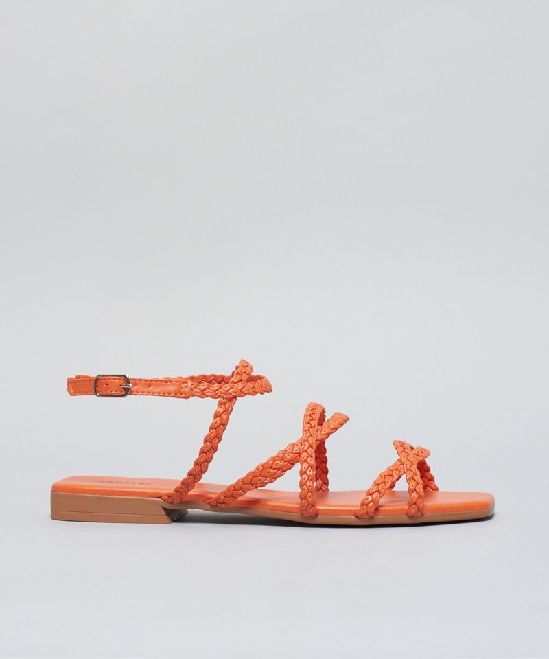 Rasteira Soft Trancinha - Cenoura 38 - cenoura