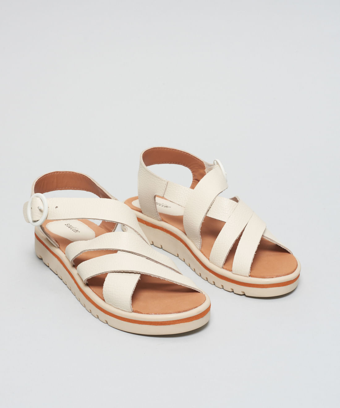 Rasteira Tratorada Multitiras - Offwhite - Imagem 2