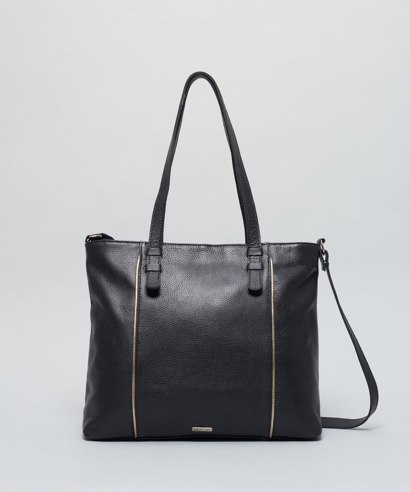 Bolsa g Couro Vivo - Preto u - preto