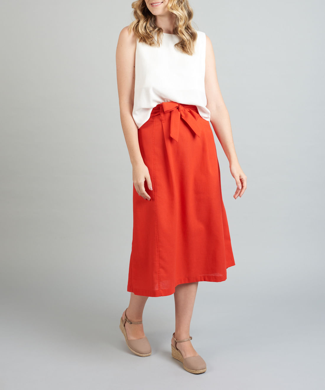 Anabela Fechada Lona - Aveia - Imagem 25