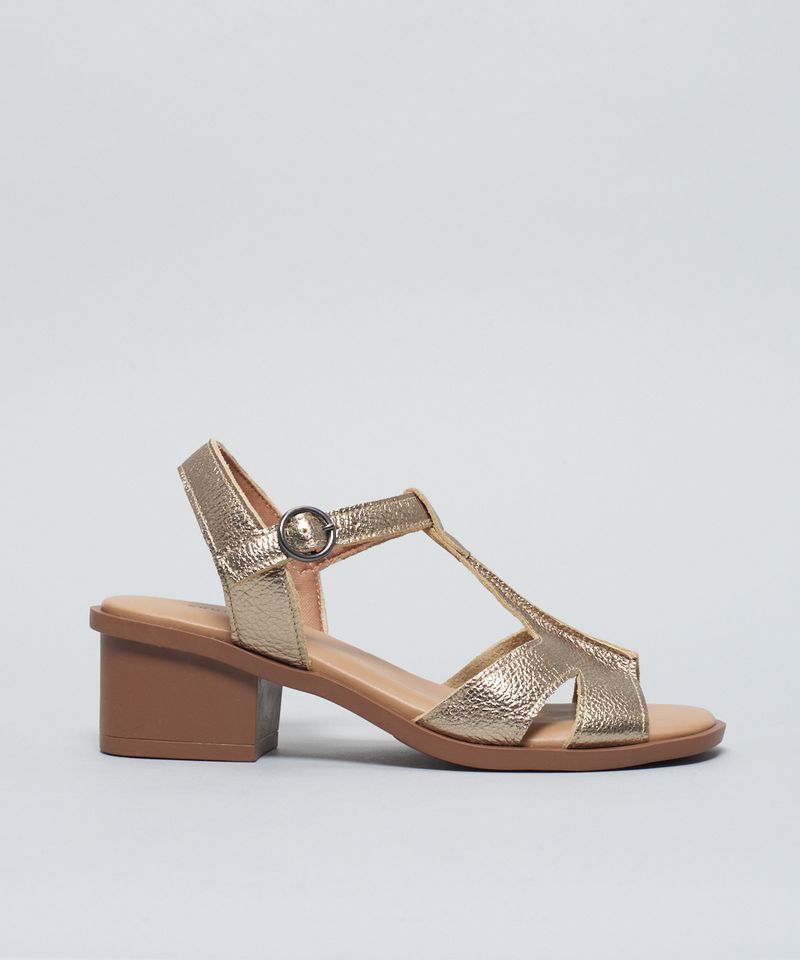 Sandalia Media Couro Izabel - Prata Velho 36 - prata velho