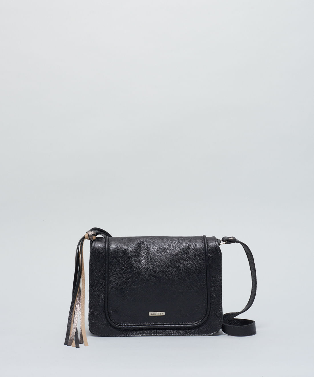 Bolsa m Couro 3 Compart Neo - Preto