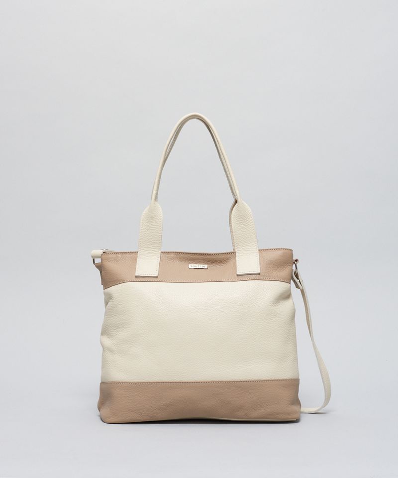 Bolsa m Couro Recortes - Offwhite u - offwhite