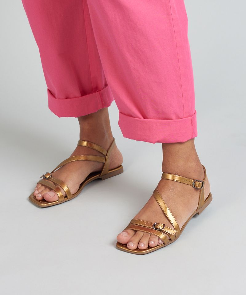 Rasteira Soft Tirinhas - Bronze 40 - bronze