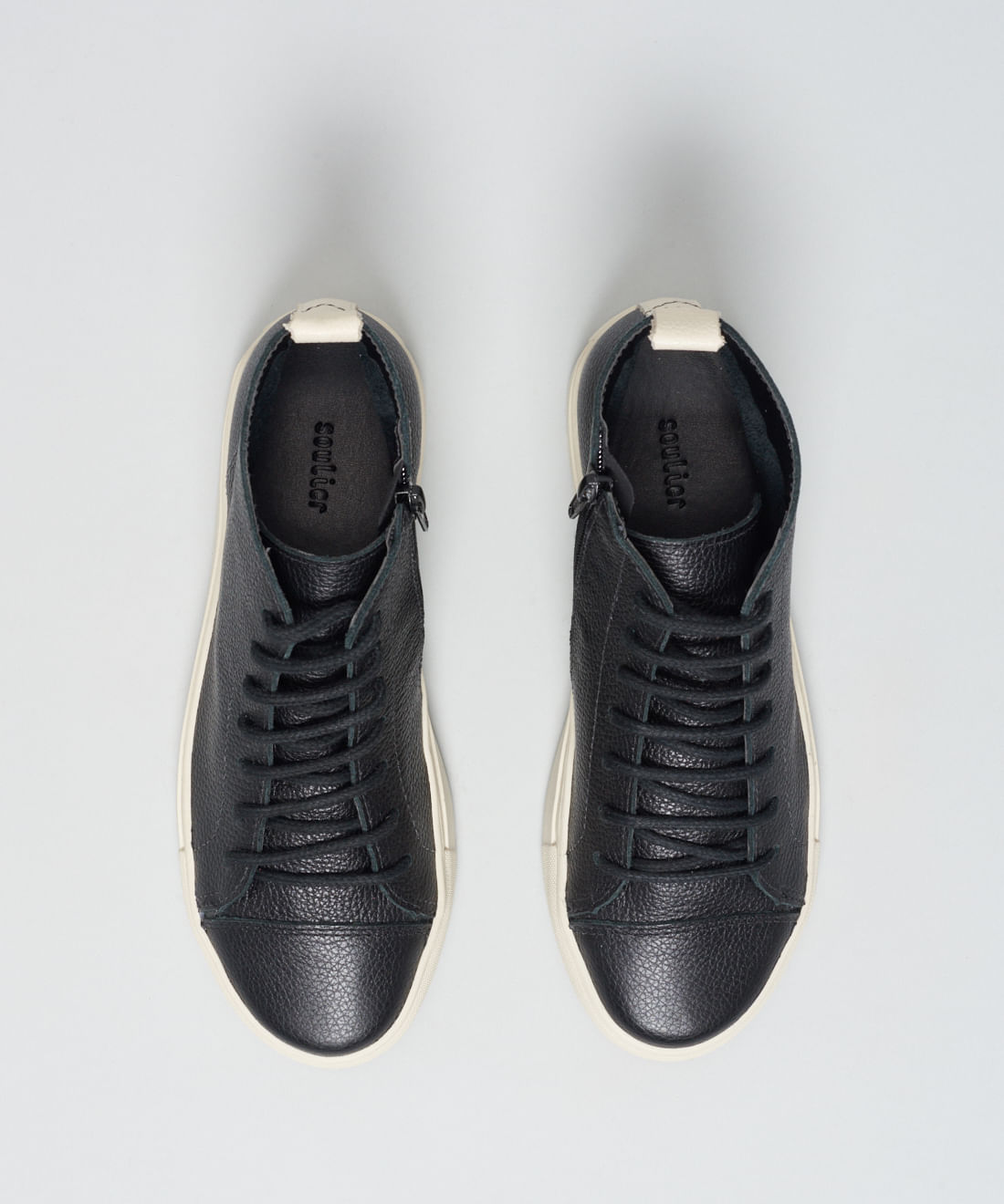Tenis Couro Medio Ziper - Preto - Imagem 4