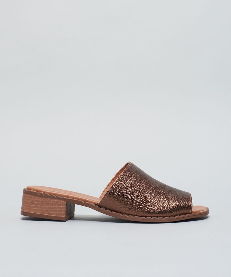 Mule Salto Couro - Bronze 33 - bronze