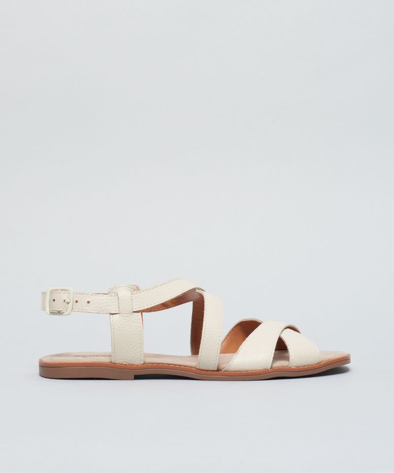 Rasteira Couro Duplo x - Offwhite 34 - offwhite