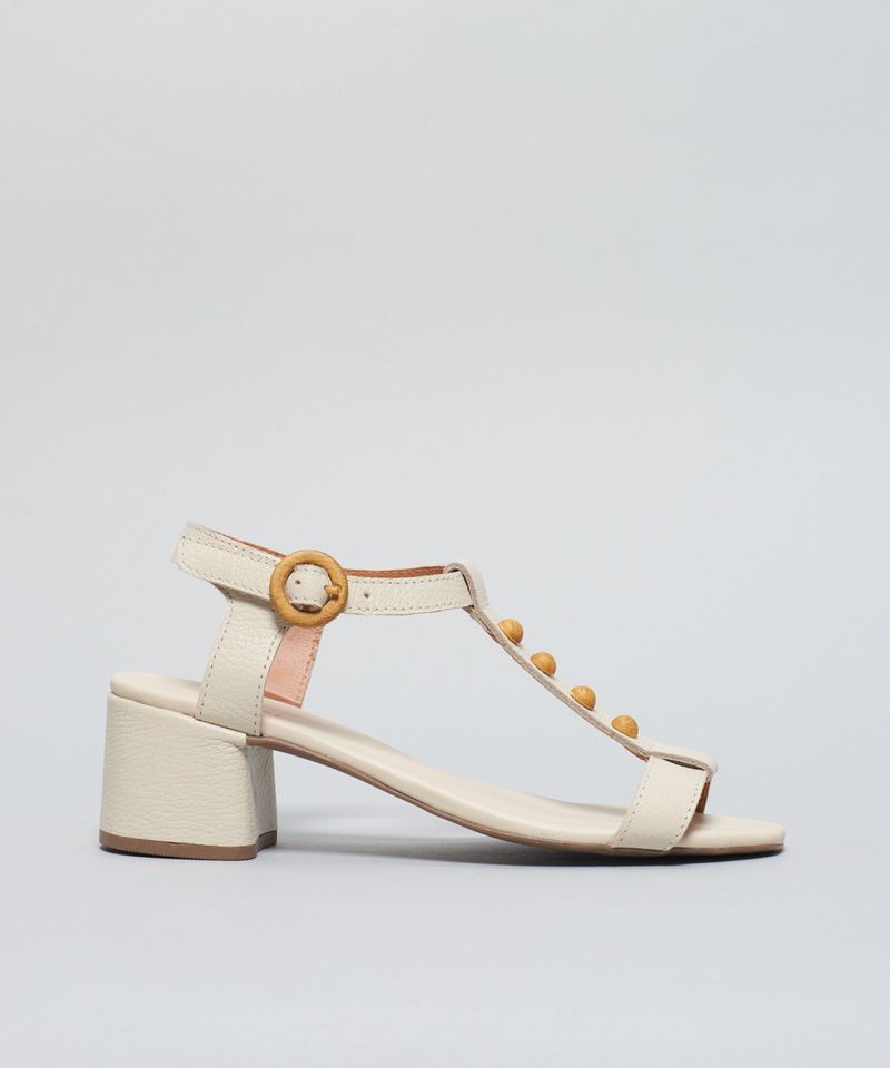 Sandalia Media Couro Esferas - Offwhite 35 - offwhite