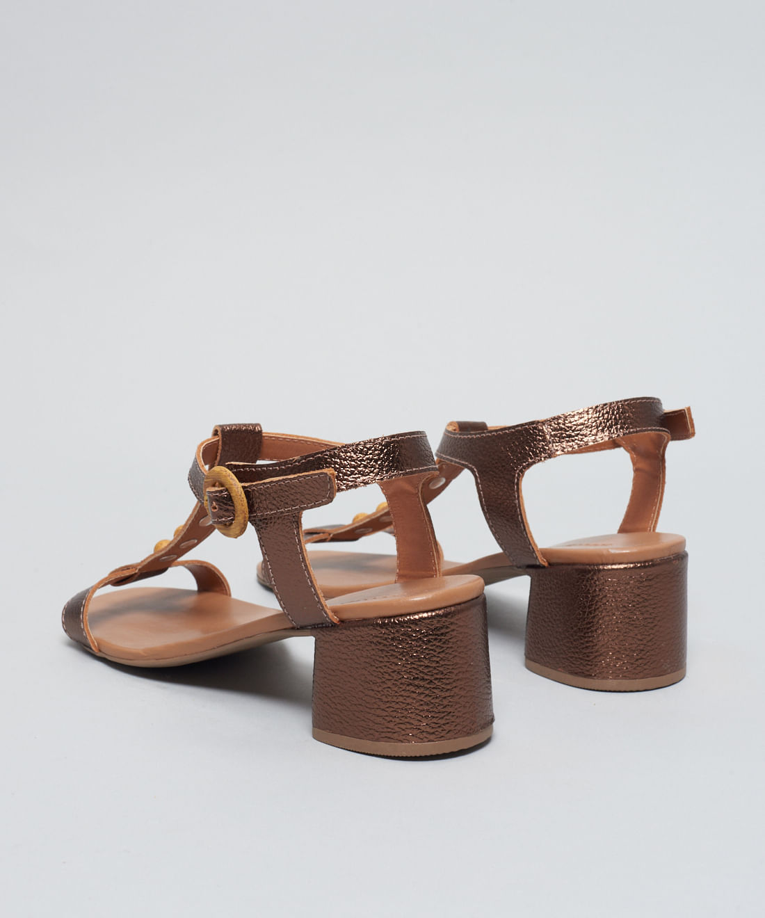 Sandalia Media Couro Esferas - Bronze - Imagem 13