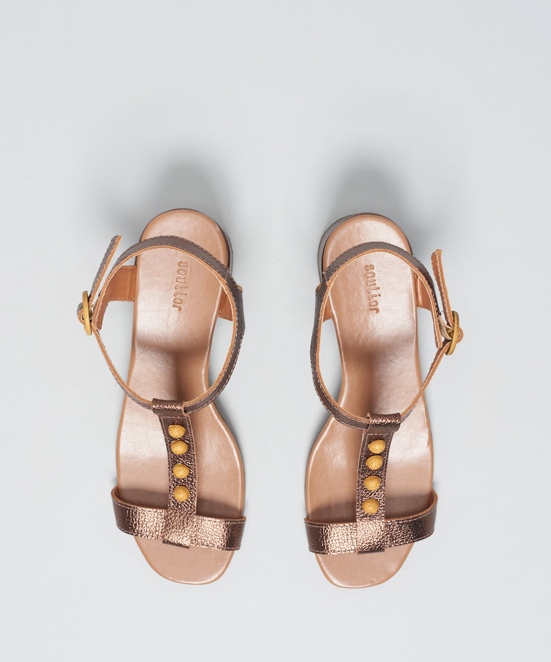 Sandalia Media Couro Esferas - Bronze - Imagem 4