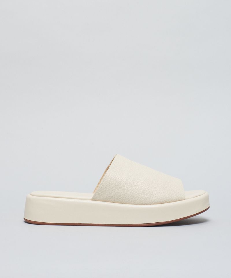 Flat Slide Couro - Offwhite 36 - offwhite