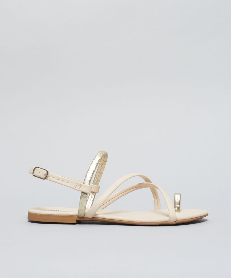 Rasteira Dedinho Metalizado - Offwhite 39 - offwhite