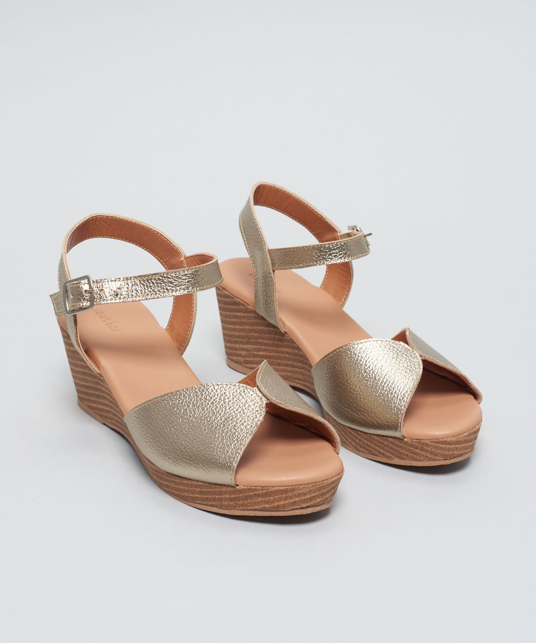 Anabela Beijinho Couro - Prata Velho - Imagem 17