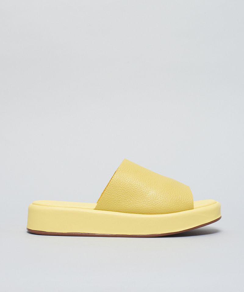 Flat Slide Couro - Amarelo Polen 36 - amarelo polen