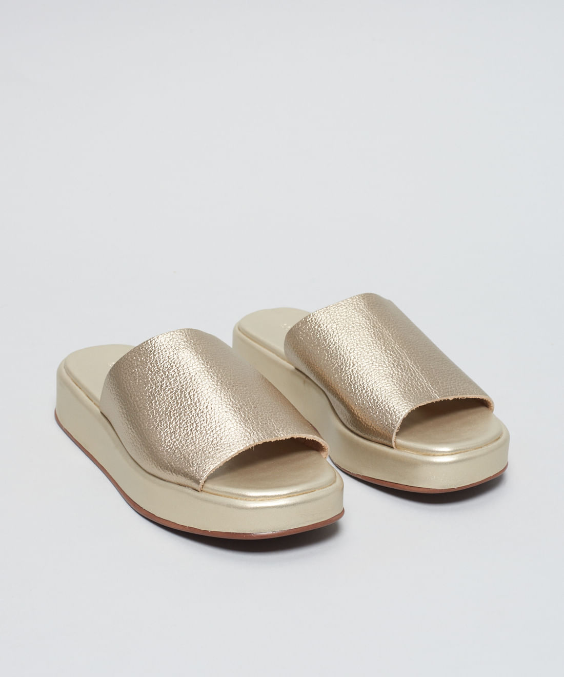 Flat Slide Couro - Prata Velho - Imagem 17