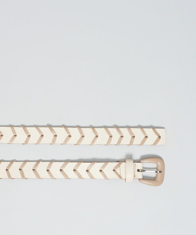 Cinto Couro Transpasse - Offwhite g - offwhite