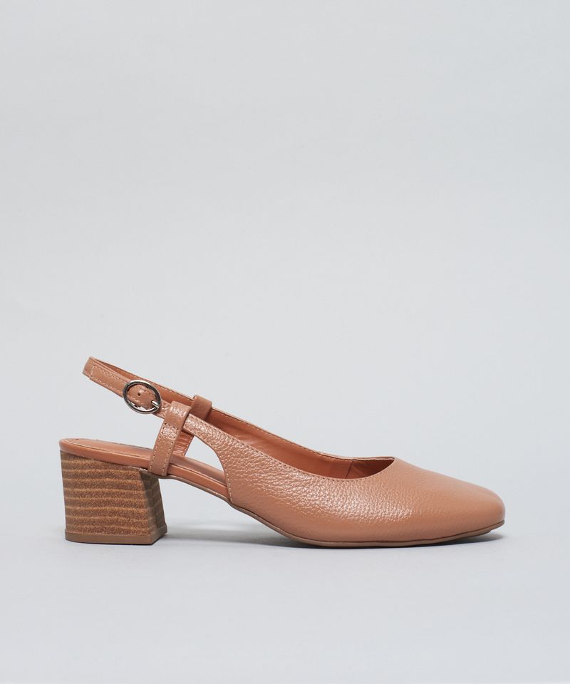 Scarpin Couro Mule - Caramelo 39 - caramelo