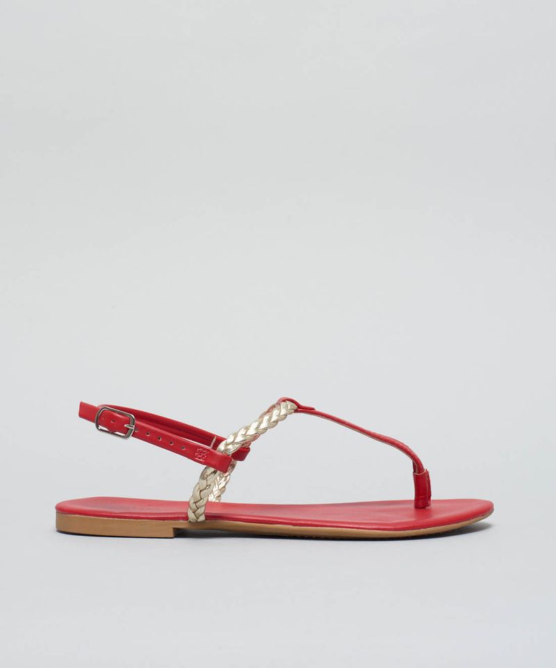 Rasteira Asa Delta Trancinha - Vermelho 40 - vermelho